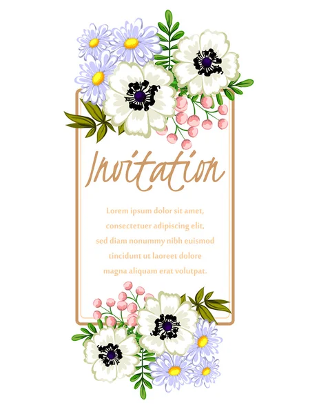 Carte d'invitation de mariage — Image vectorielle