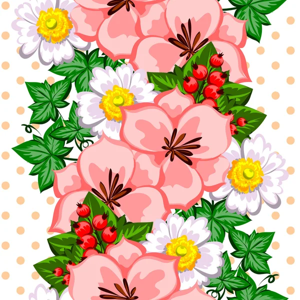 Motif floral sans couture — Image vectorielle