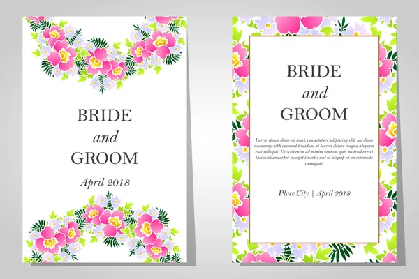 Wedding invitation cards — Stock Vector