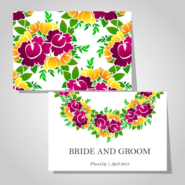 Tarjetas de invitación de boda — Vector de stock