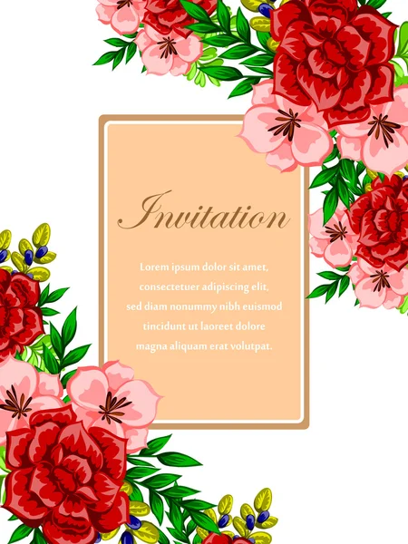 Carte d'invitation de mariage — Image vectorielle