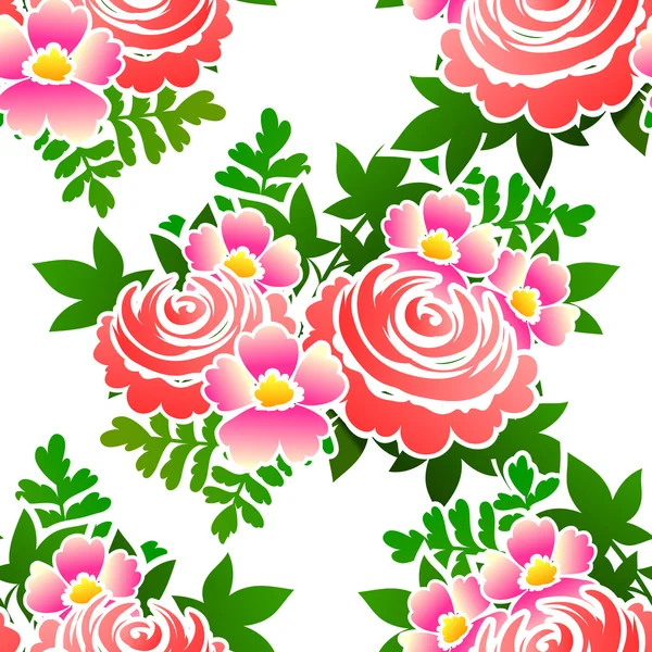 Bloemen naadloos patroon — Stockvector