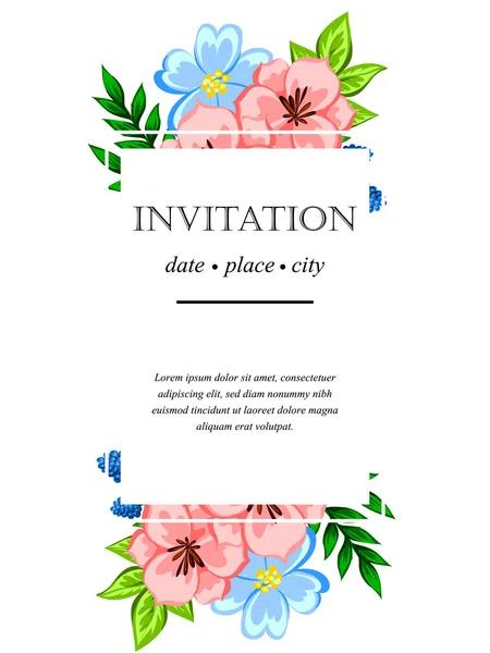 Cartes d'invitation de mariage — Image vectorielle