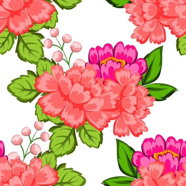 Bloemen naadloos patroon — Stockvector