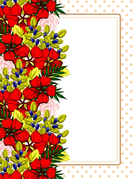 Moldura floral com lugar para texto — Vetor de Stock