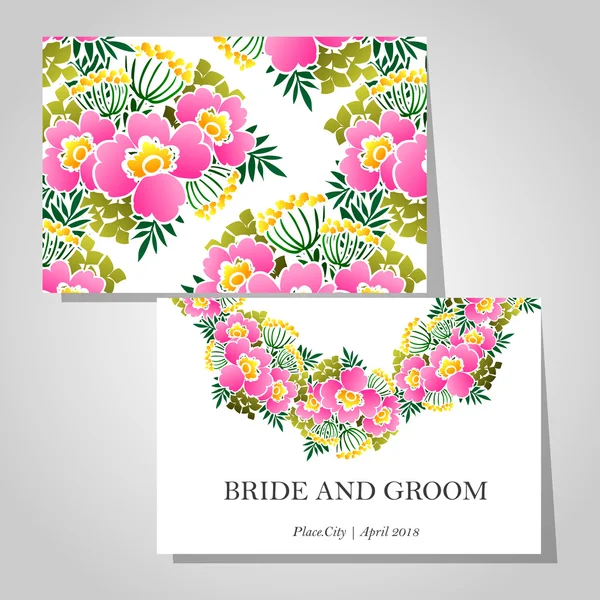 Tarjetas de invitación de boda — Vector de stock