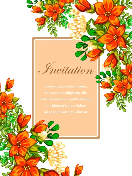 Carte d'invitation de mariage — Image vectorielle