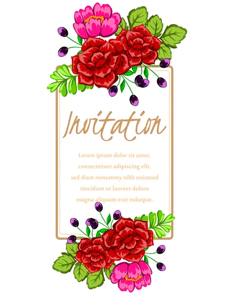 Carte d'invitation de mariage — Image vectorielle