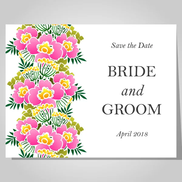 Cartes d'invitation de mariage — Image vectorielle