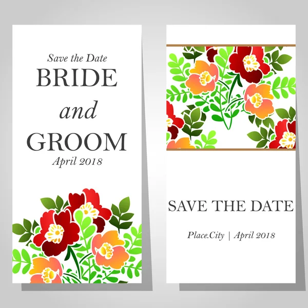 Cartes d'invitation de mariage — Image vectorielle