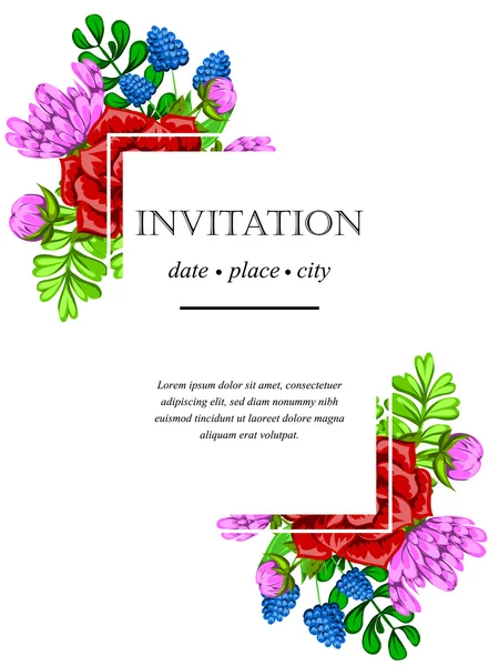 Cartes d'invitation de mariage — Image vectorielle