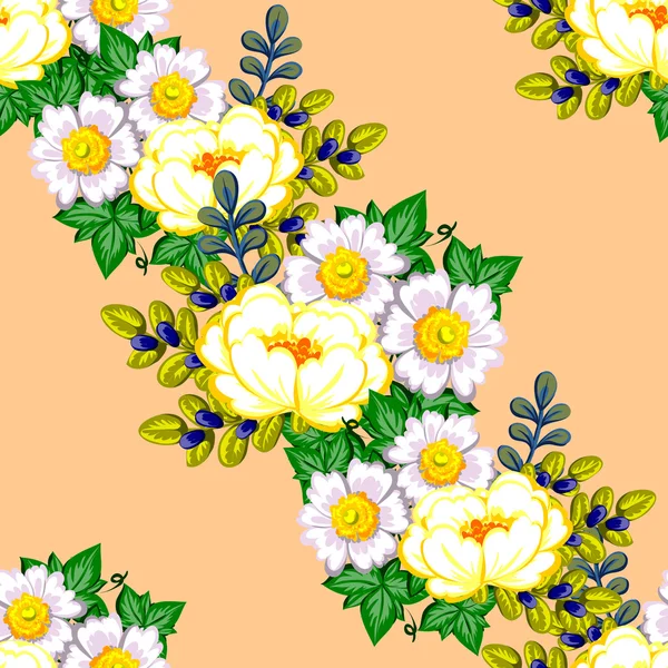 Motif floral sans couture — Image vectorielle