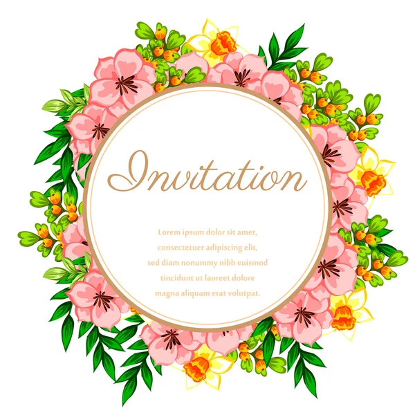 Tarjeta de invitación de boda — Vector de stock