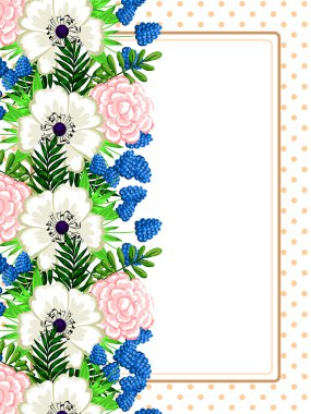 Metin için yeri olan çiçek çerçevesi