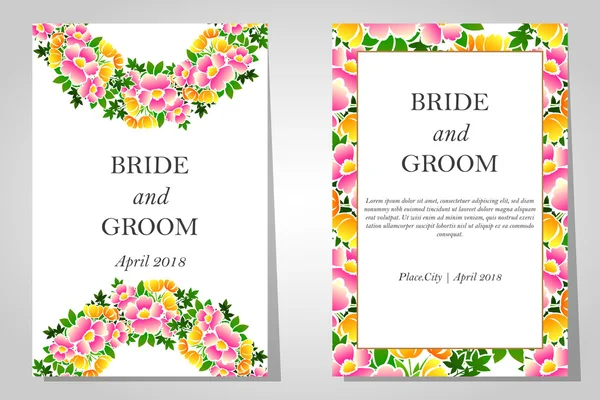 Tarjetas de invitación de boda — Vector de stock