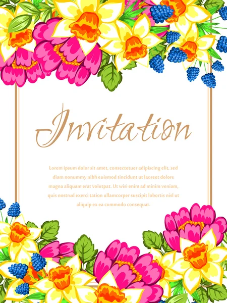 Kartu undangan pernikahan - Stok Vektor