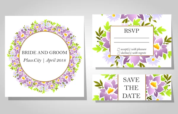 Tarjetas de invitación de boda — Vector de stock