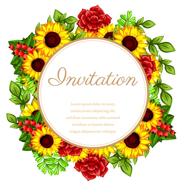 Carte d'invitation de mariage — Image vectorielle