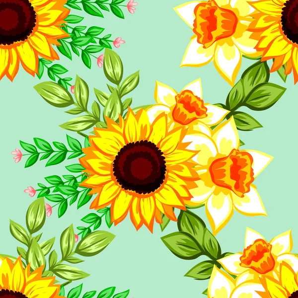 Motif floral sans couture — Image vectorielle