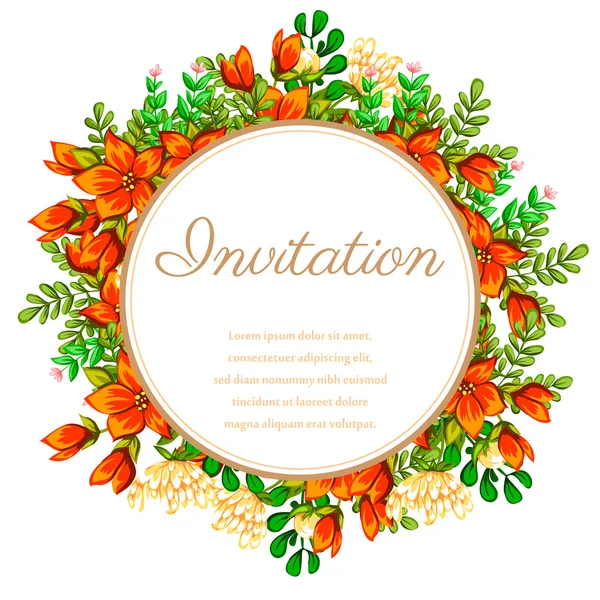 Tarjeta de invitación de boda — Vector de stock