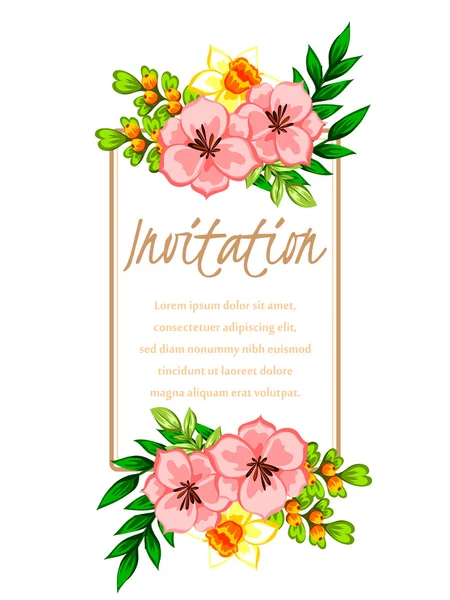 Tarjeta de invitación de boda — Vector de stock