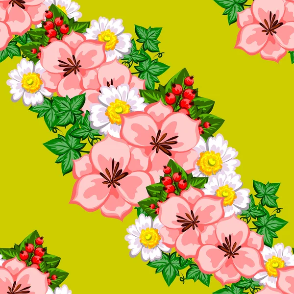 Motif floral sans couture — Image vectorielle