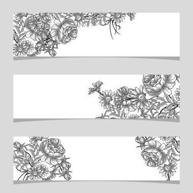 Metin için yeri olan çiçek çerçevesi