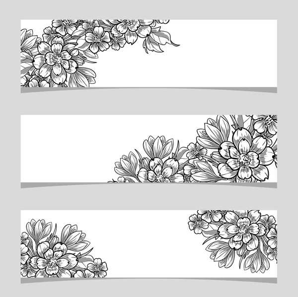 Cadre floral avec place pour le texte — Image vectorielle