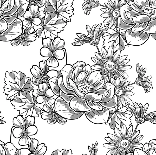 Bloemen naadloos patroon — Stockvector