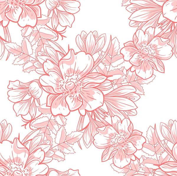 Motif floral sans couture — Image vectorielle