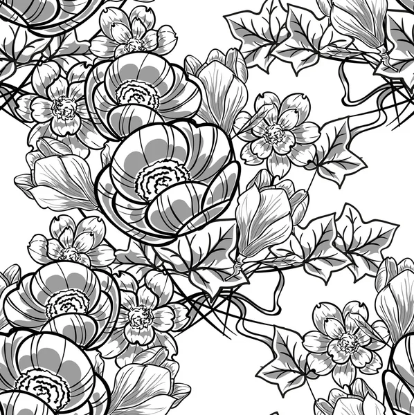 Motif floral sans couture — Image vectorielle