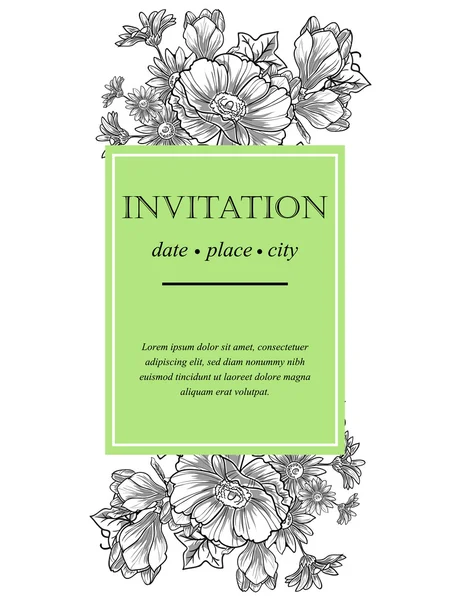 Tarjetas de invitación de boda — Vector de stock