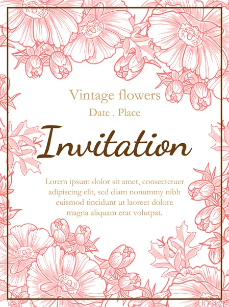 Tarjetas de invitación de boda — Vector de stock