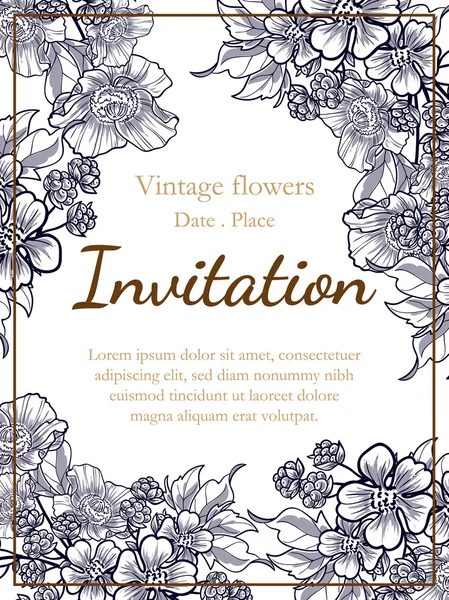 Cartes d'invitation de mariage — Image vectorielle
