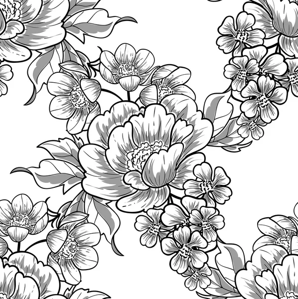 Motif floral sans couture — Image vectorielle