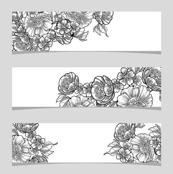 Blumenrahmen mit Platz für Text — Stockvektor