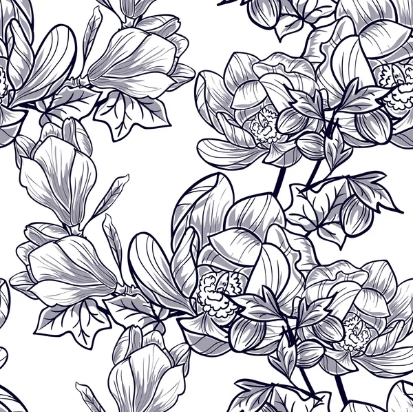 Motif floral sans couture — Image vectorielle