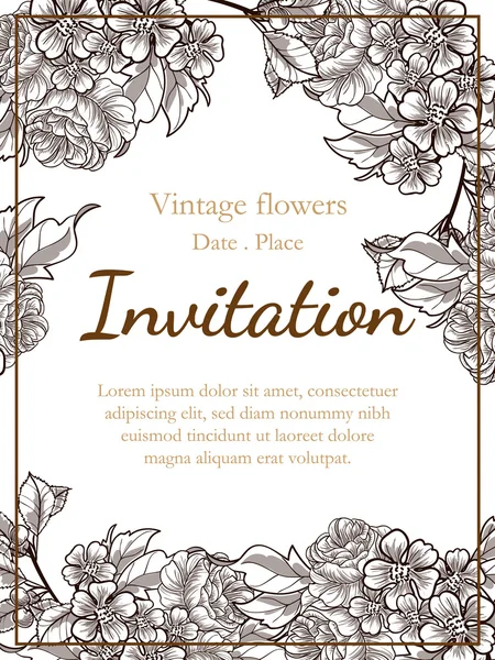 Tarjetas de invitación de boda — Vector de stock