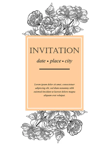 Tarjetas de invitación de boda — Vector de stock