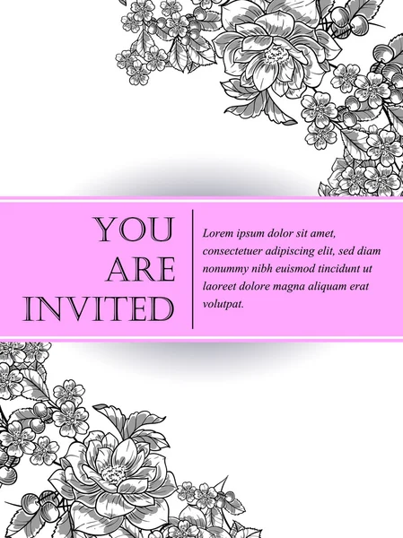 Cartes d'invitation de mariage — Image vectorielle