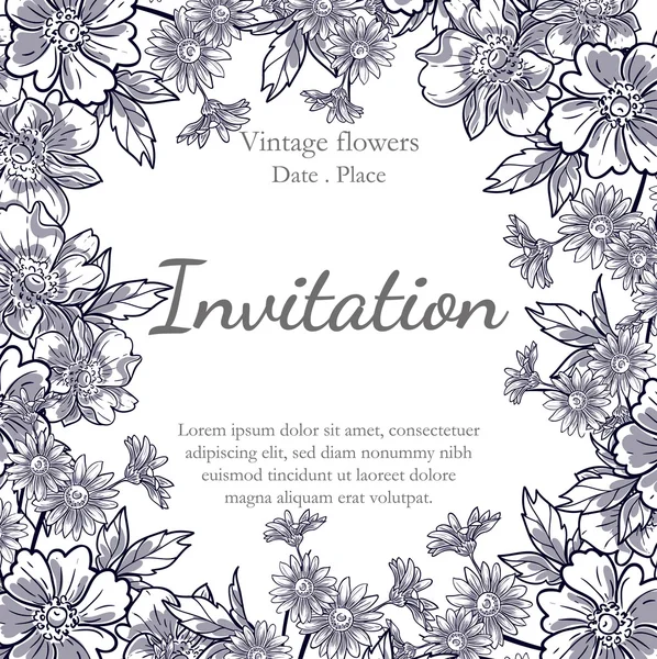 Tarjetas de invitación de boda — Vector de stock