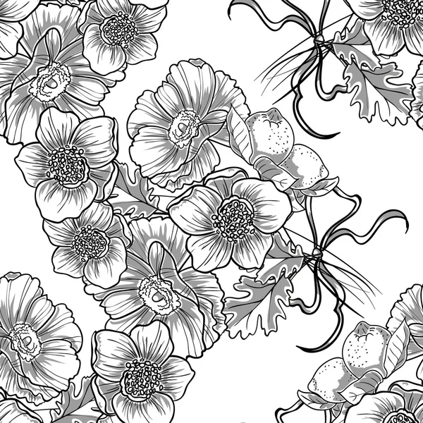 Bloemen naadloos patroon — Stockvector