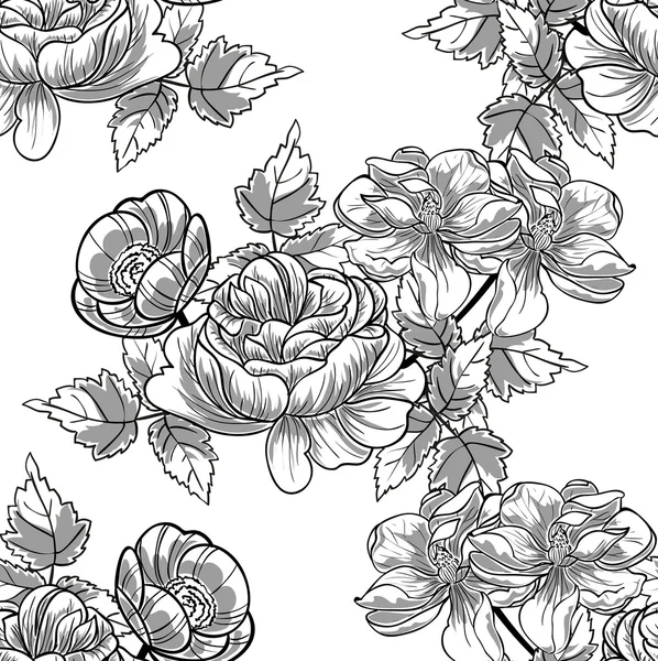 Motif floral sans couture — Image vectorielle