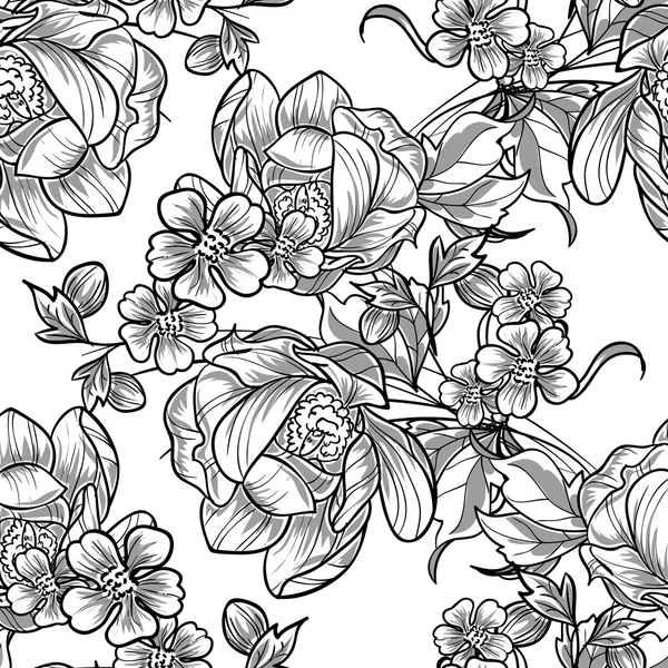 Motif floral sans couture — Image vectorielle