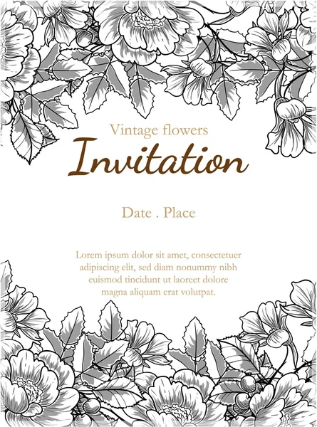 Tarjeta de invitación de boda — Vector de stock