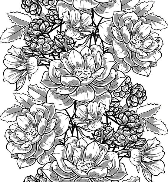 Bloemen naadloos patroon — Stockvector