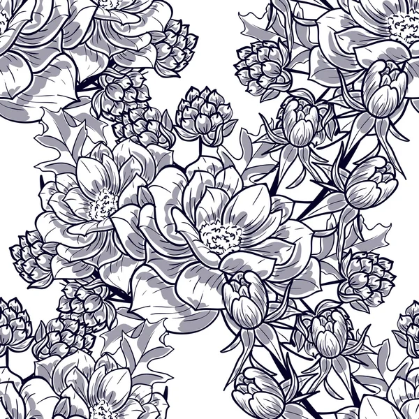 Motif floral sans couture — Image vectorielle