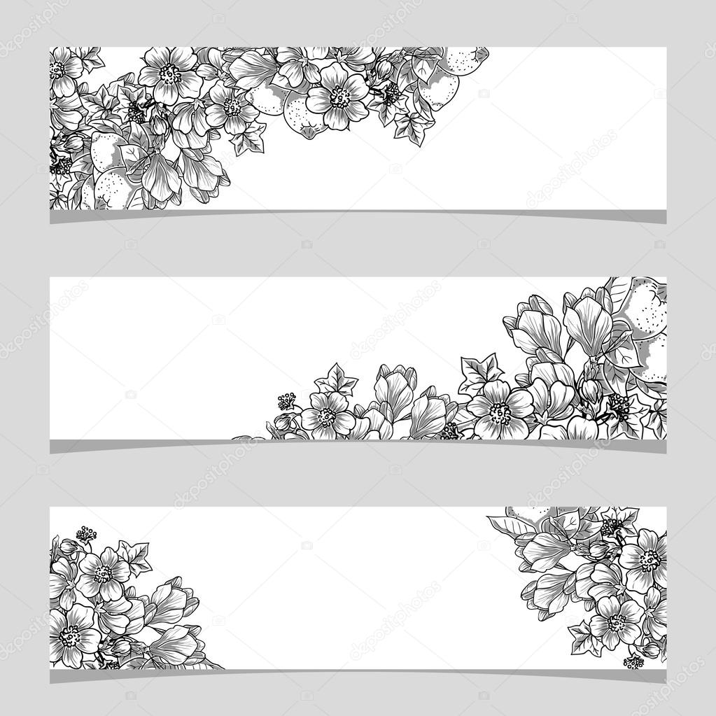 Floral frame with place for text