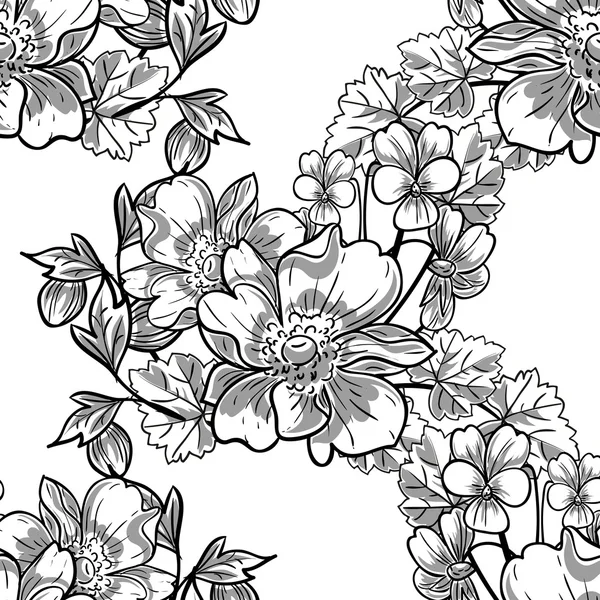 Motif floral sans couture — Image vectorielle