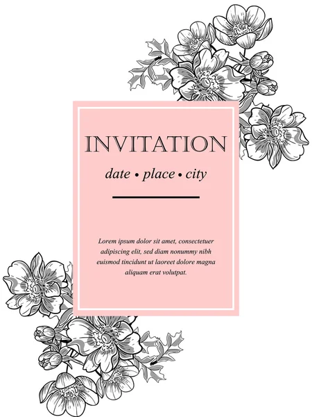 Tarjetas de invitación de boda — Vector de stock